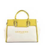Borsa ERMANNO BIANCO/GIALLO - Foto 1