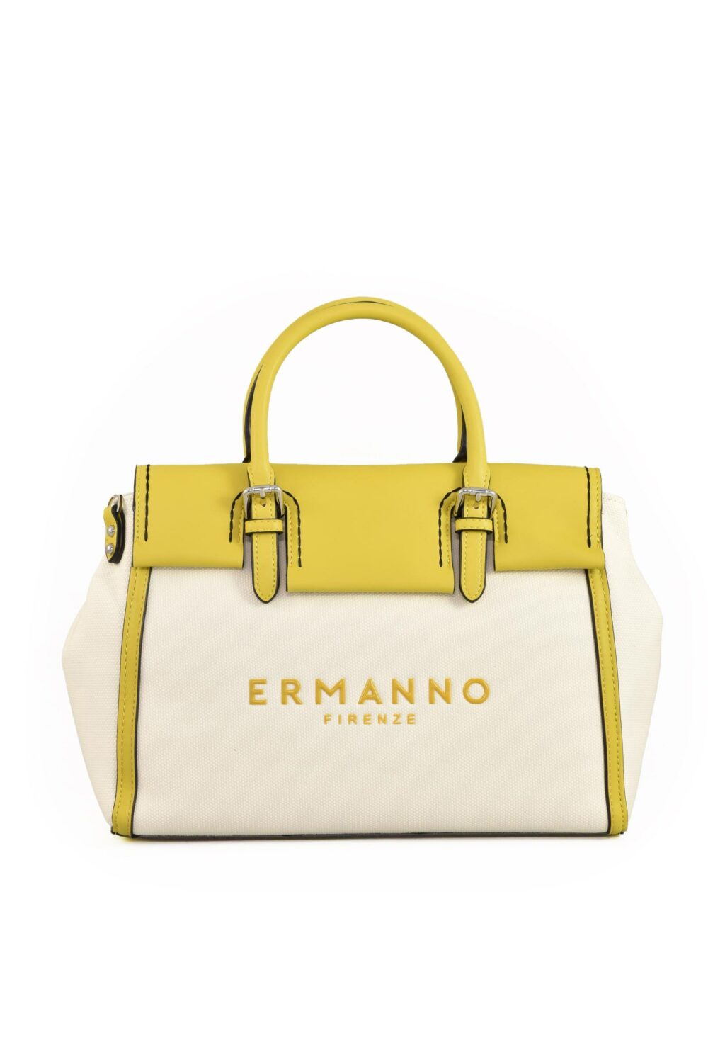 Borsa ERMANNO BIANCO/GIALLO - Foto 1