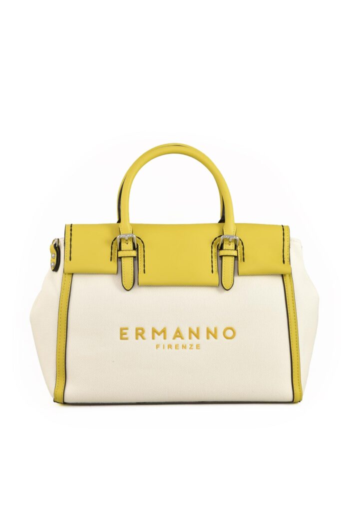 Borsa ERMANNO  BIANCO/GIALLO