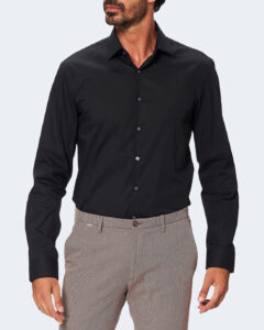 Camicia manica lunga Calvin Klein poplin stretch slim Nero - Foto 1