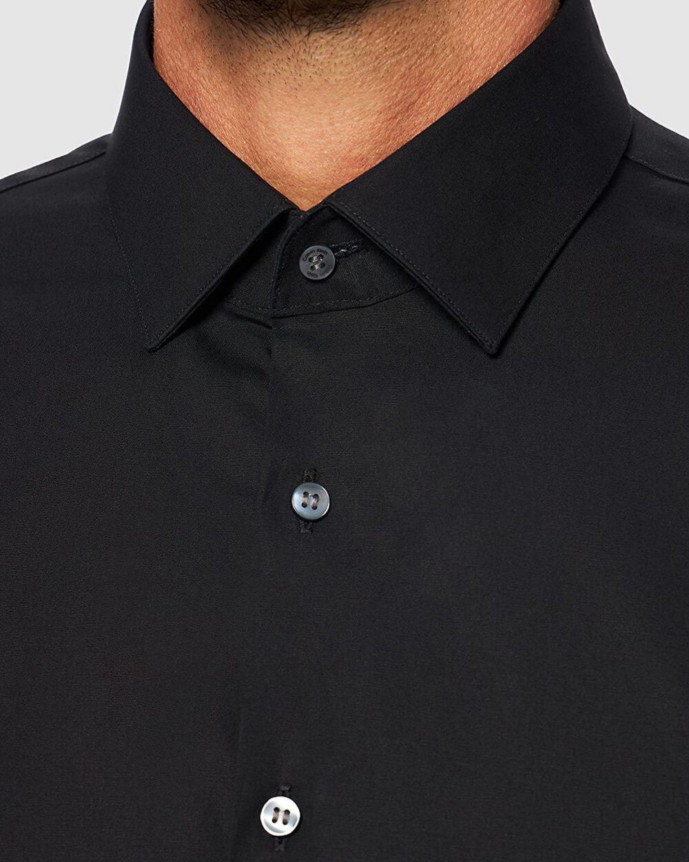 Camicia manica lunga Calvin Klein poplin stretch slim Nero - Foto 2