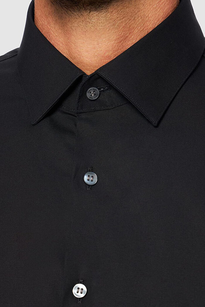 Camicia manica lunga Calvin Klein poplin stretch slim Nero