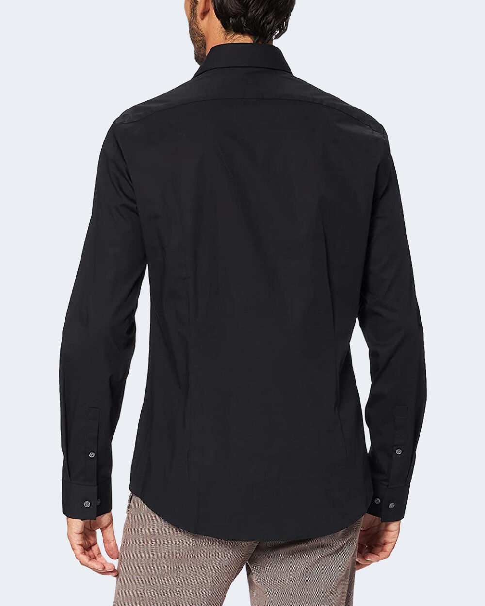 Camicia manica lunga Calvin Klein poplin stretch slim Nero - Foto 3