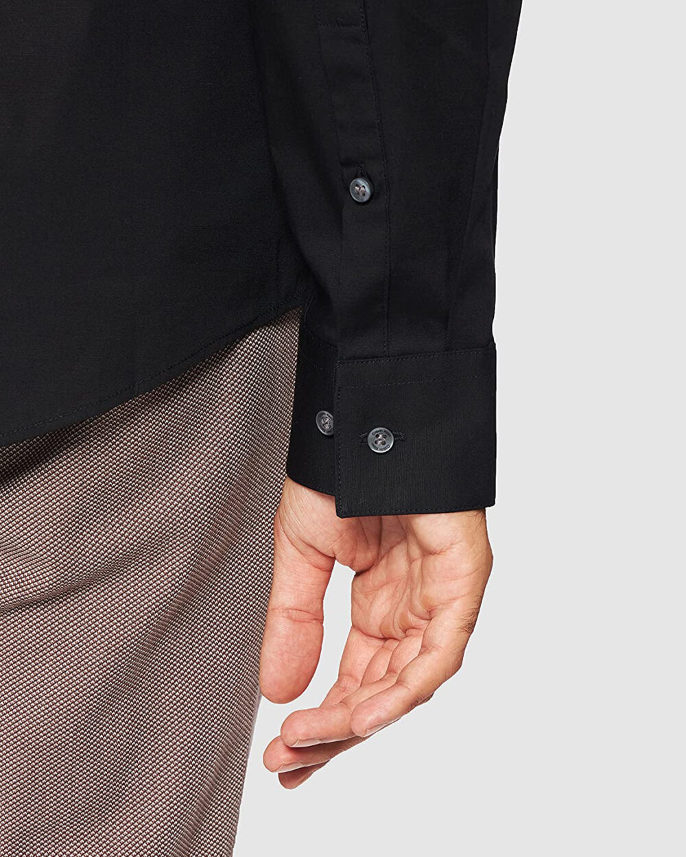Camicia manica lunga Calvin Klein poplin stretch slim Nero - Foto 4