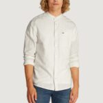 Camicia manica lunga Tommy Hilfiger Jeans tjm linen mix band Bianco - Foto 1