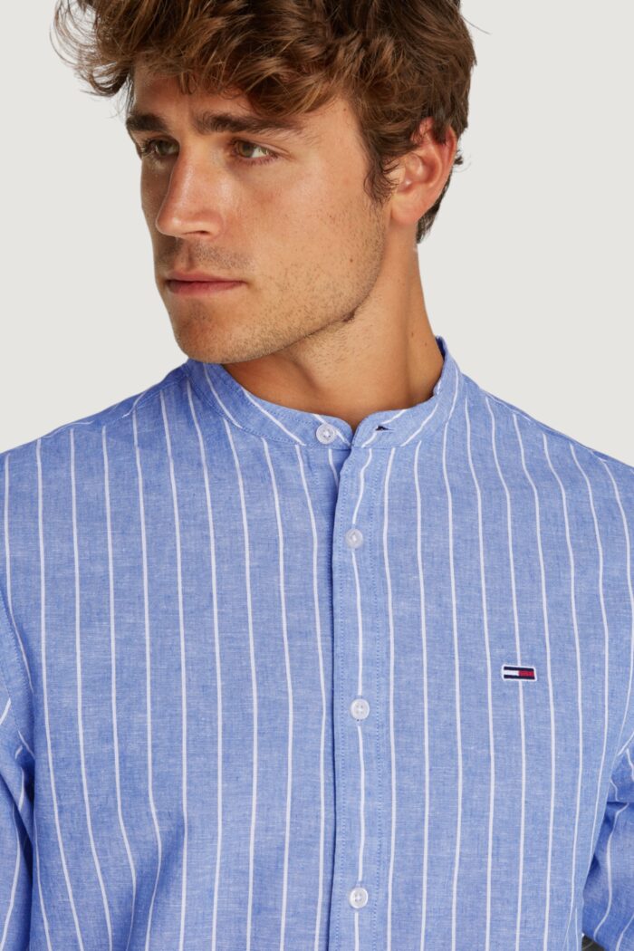 Camicia manica lunga Tommy Hilfiger Jeans tjm linen mix bnd Blu