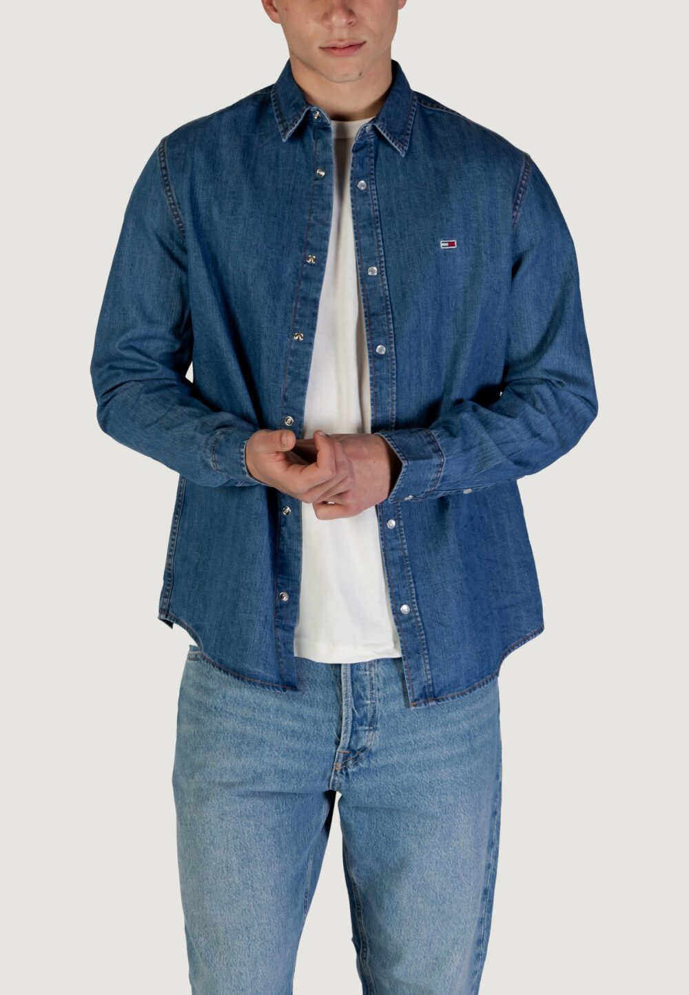 Camicia manica lunga Tommy Hilfiger Jeans rglr fit mid b Denim - Foto 5