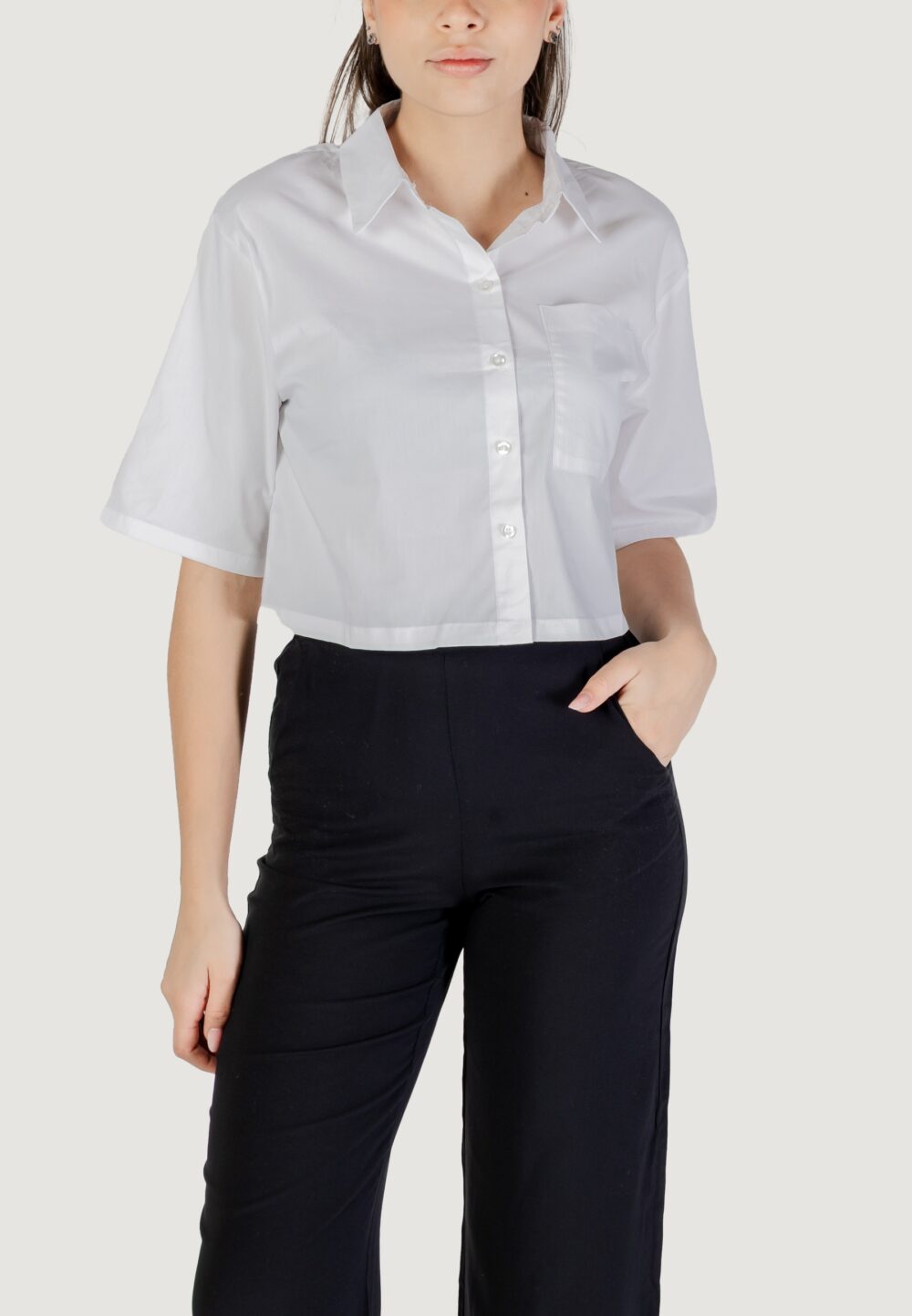 Camicia manica corta Jacqueline de Yong jdymio 2/4 cropped shirt wvn dia Bianco - Foto 1