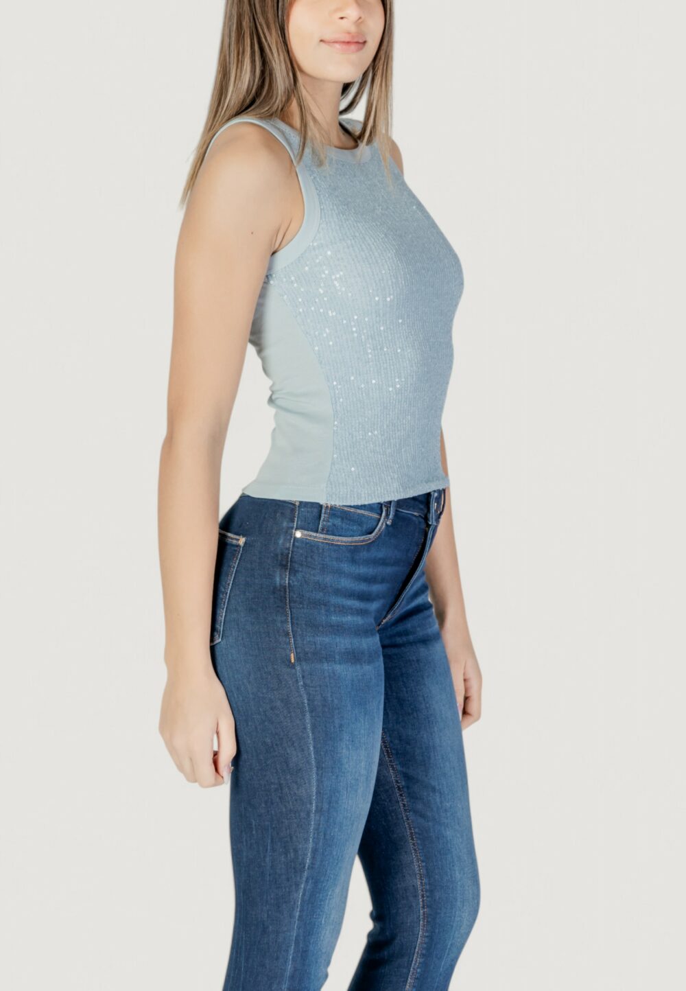 Canotta Guess alexia sequins tank Azzurro - Foto 3
