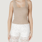 Canotta Jacqueline de Yong jdynanna s/l scallop edge top knt - 15290585 Beige - Foto 1