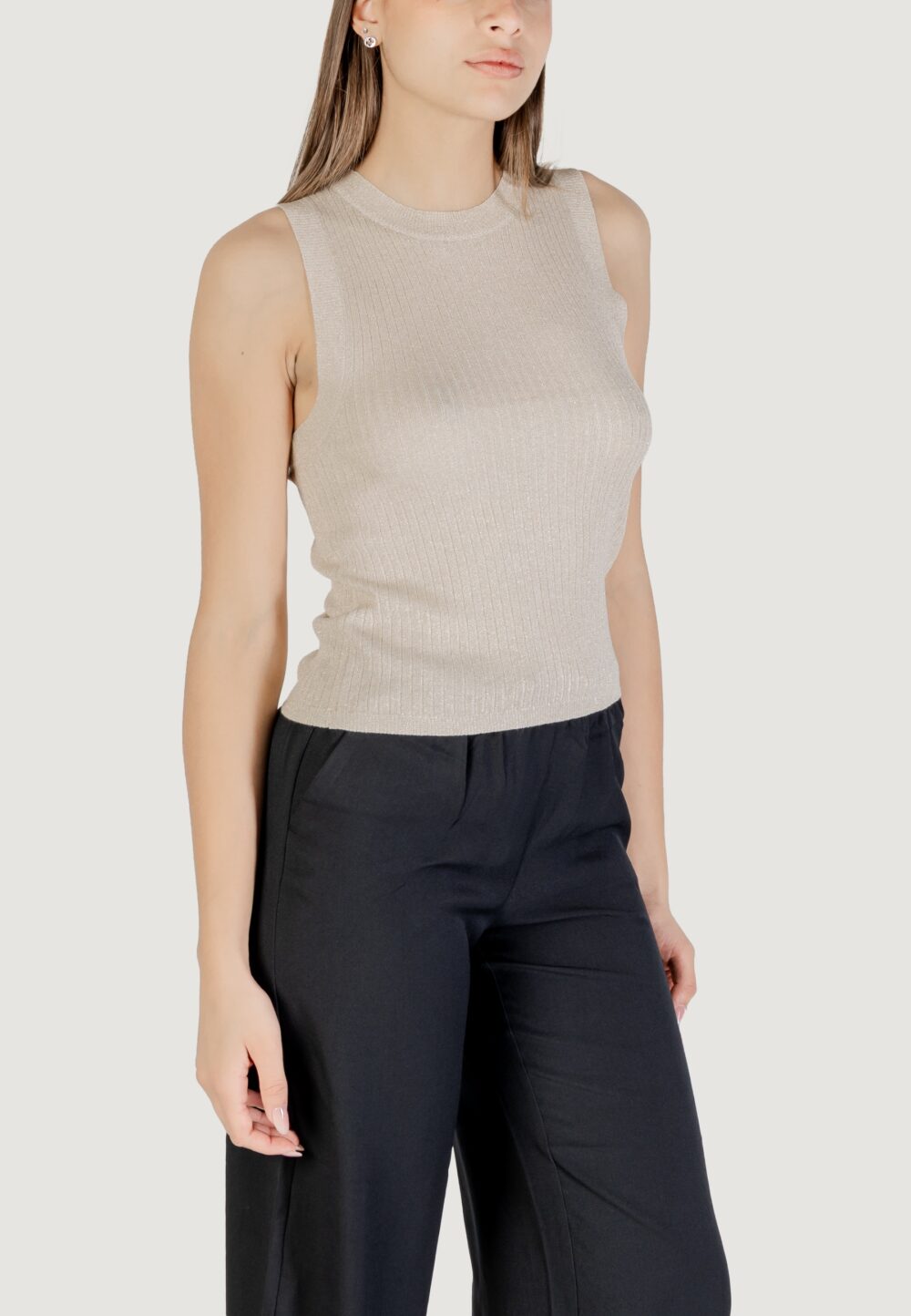 Canotta Jacqueline de Yong jdybodilla s/l o-neck top knt Rosa Cipria - Foto 3