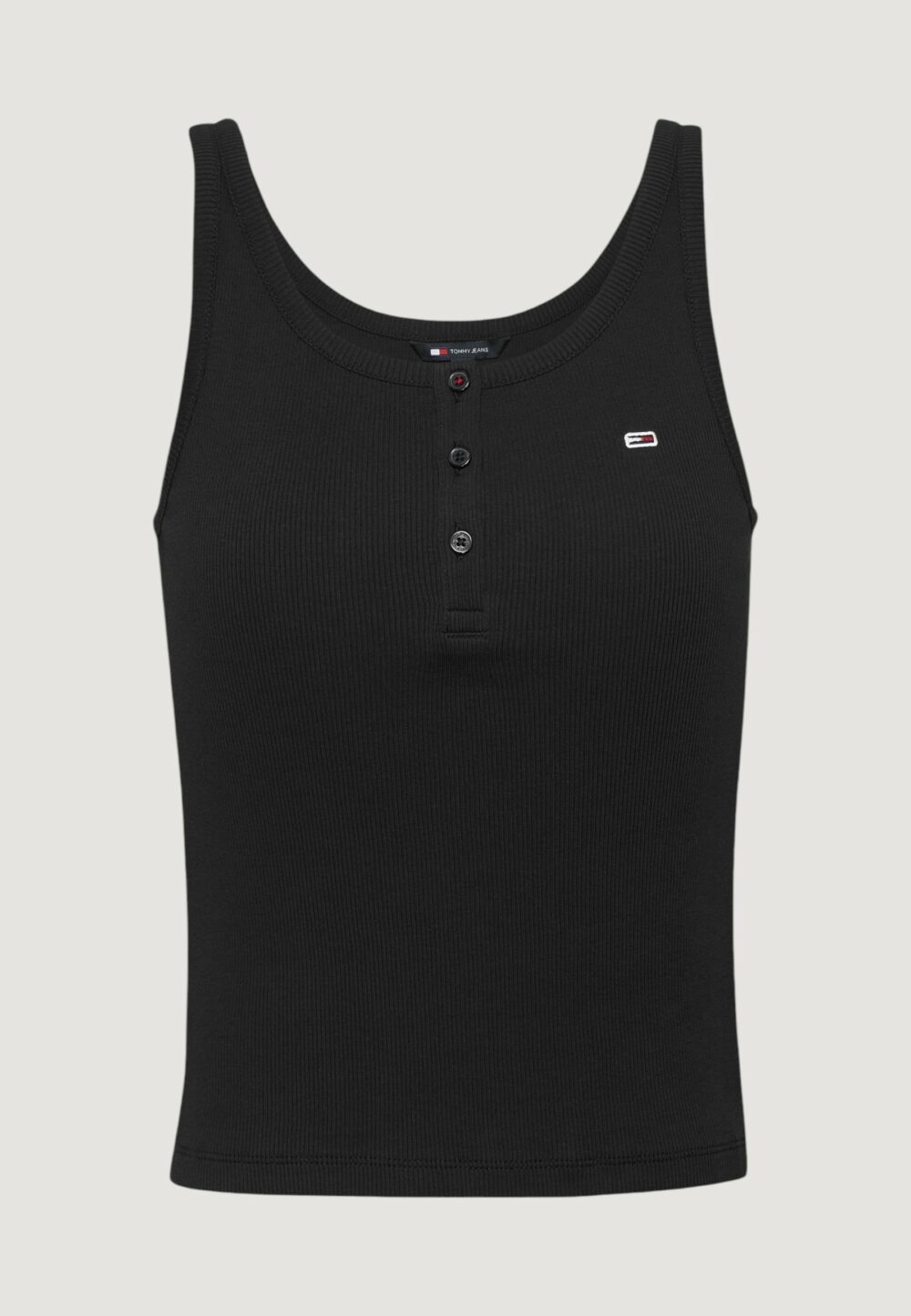 Canotta Tommy Hilfiger Jeans tjw button tank Nero - Foto 2