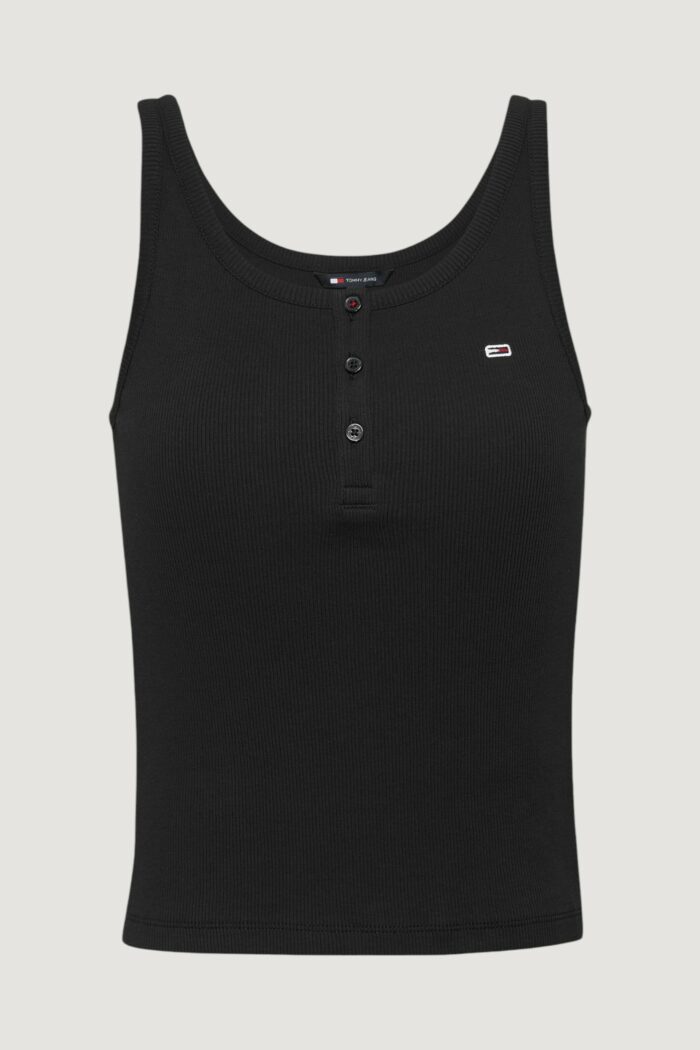 Canotta Tommy Hilfiger Jeans tjw button tank Nero