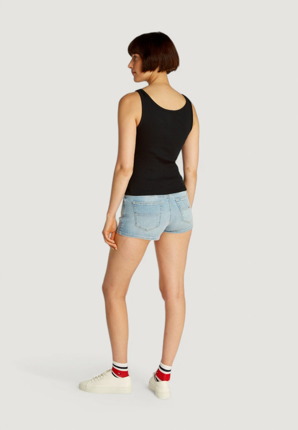Canotta Tommy Hilfiger Jeans tjw button tank Nero - Foto 5