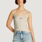 Canotta Tommy Hilfiger Jeans tjw script strappy Panna - Foto 1