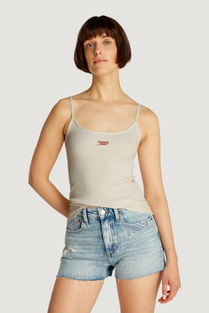 Canotta Tommy Hilfiger Jeans tjw script strappy Panna