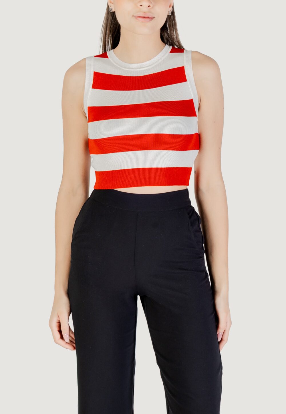 Maglia in filo manica corta Jacqueline de Yong jdycirkeline s/l crop top knt Panna - Foto 1