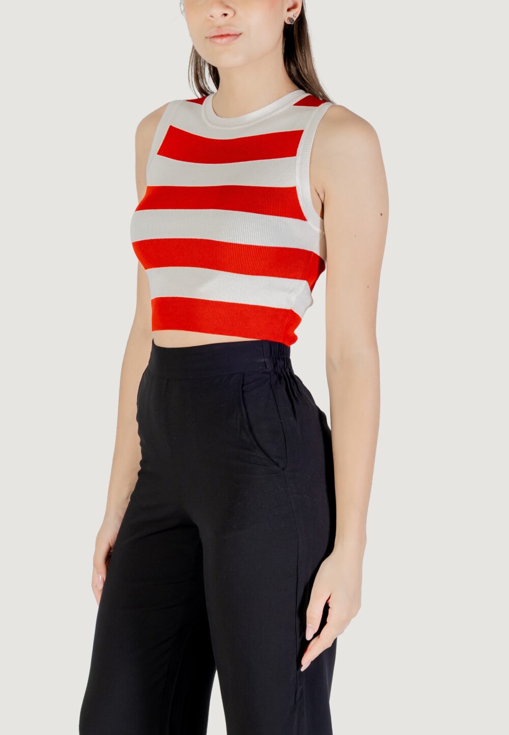 Maglia in filo manica corta Jacqueline de Yong jdycirkeline s/l crop top knt Panna - Foto 2