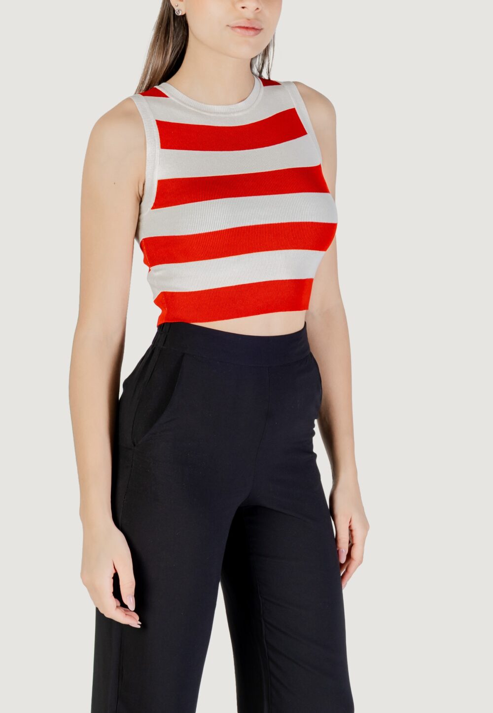 Maglia in filo manica corta Jacqueline de Yong jdycirkeline s/l crop top knt Panna - Foto 3