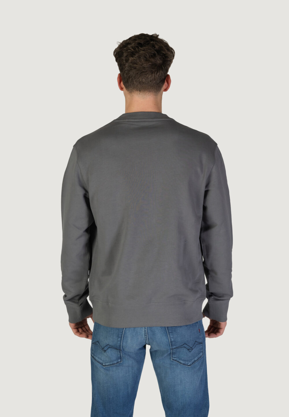 Felpa senza cappuccio Boss jersey we basic crew Grigio Scuro - Foto 3