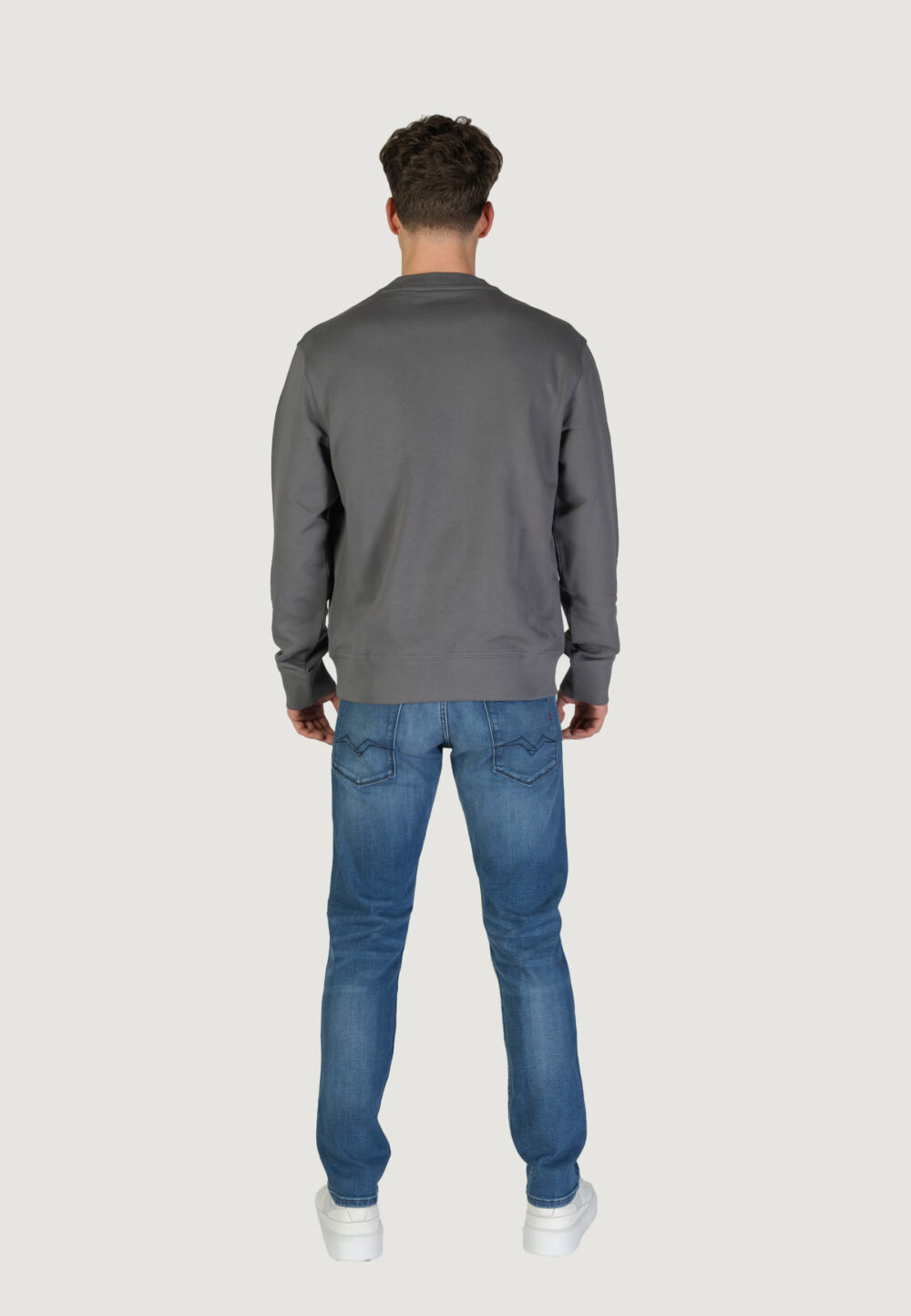 Felpa senza cappuccio Boss jersey we basic crew Grigio Scuro - Foto 8