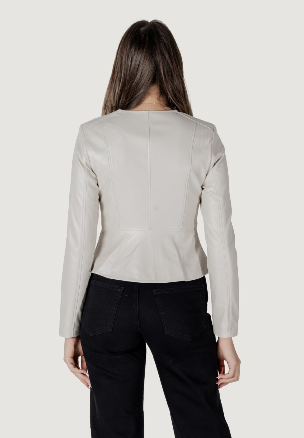 Giacchetto Only onlsaramy faux leather cc otw Panna - Foto 4
