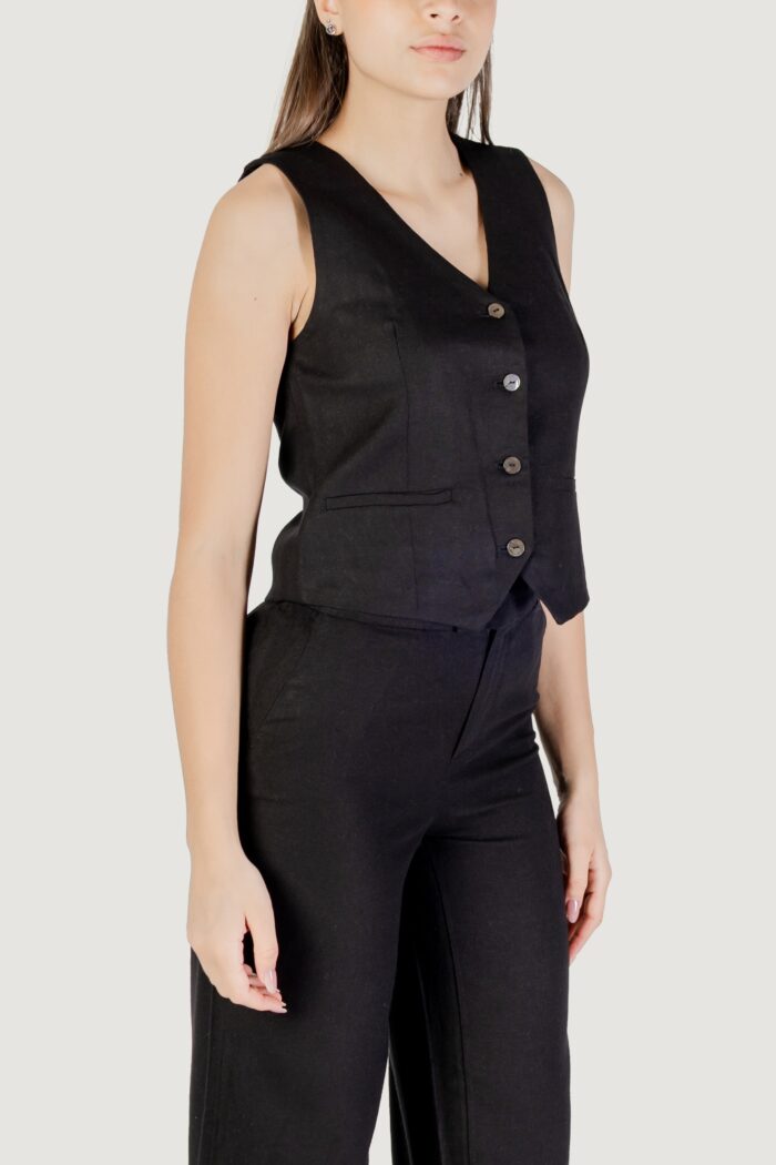 Gilet da completo Only onlcaro s/l linen blend vest cc tlr Nero