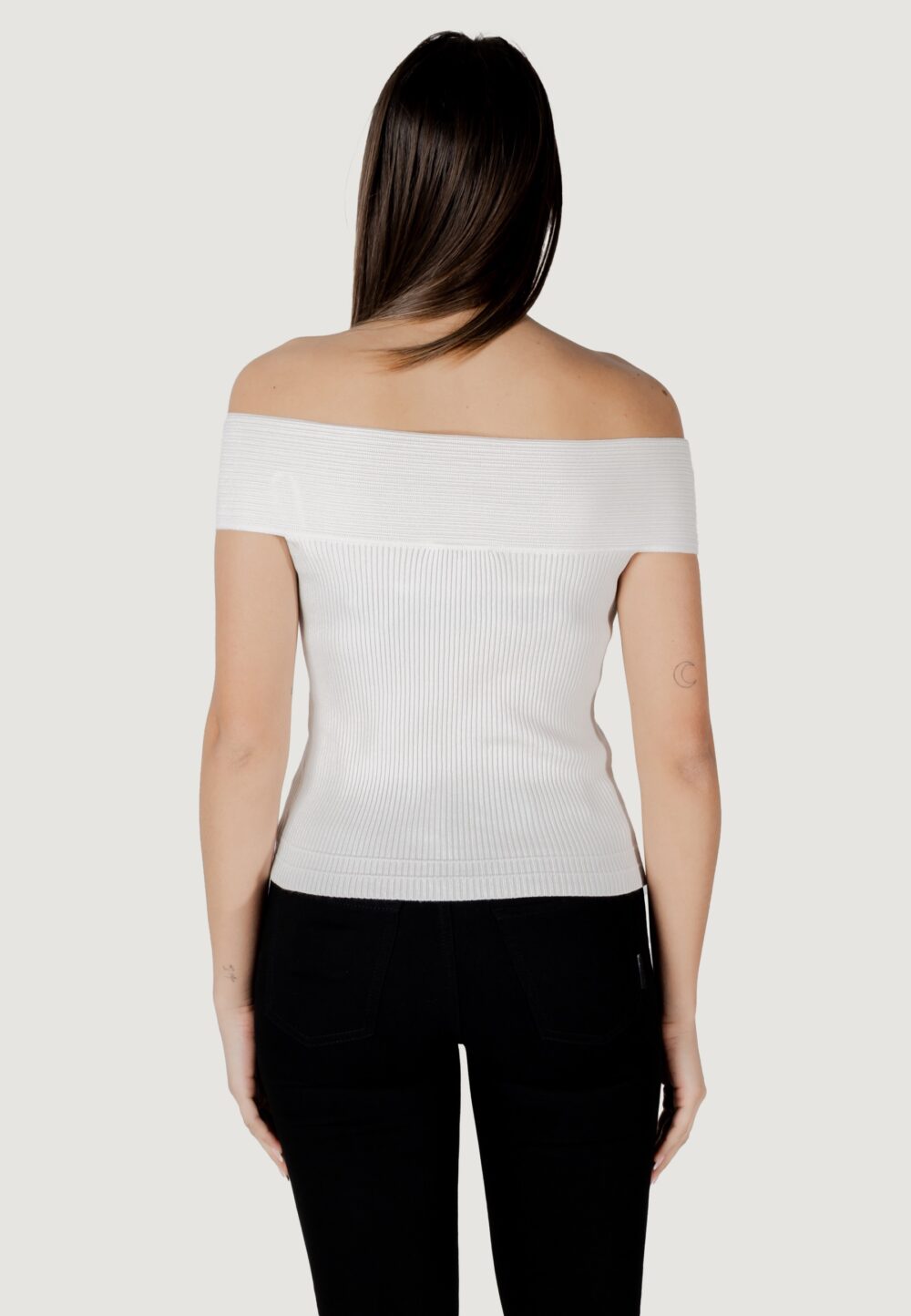 Maglia in filo manica corta Morgan De Toi Bianco - Foto 4