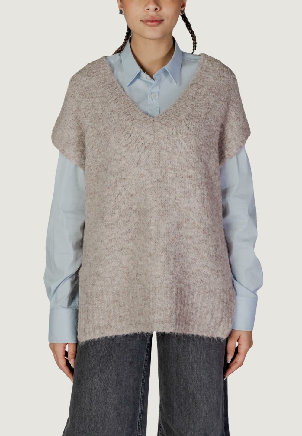 Maglione Vero Moda vmawsome sl Beige scuro - Foto 1