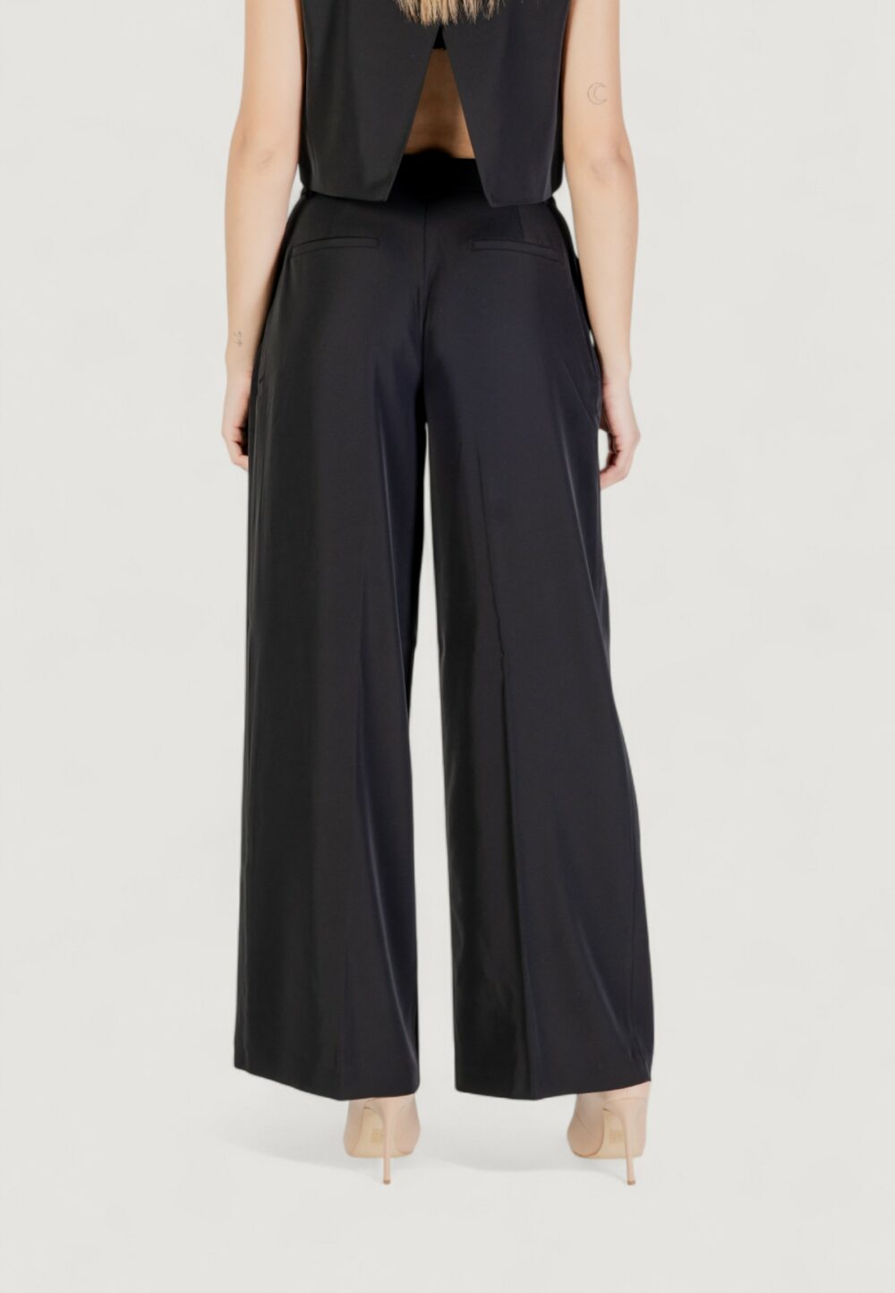 Pantaloni a palazzo Only onlmarie life mw wide pant tlr Nero - Foto 2