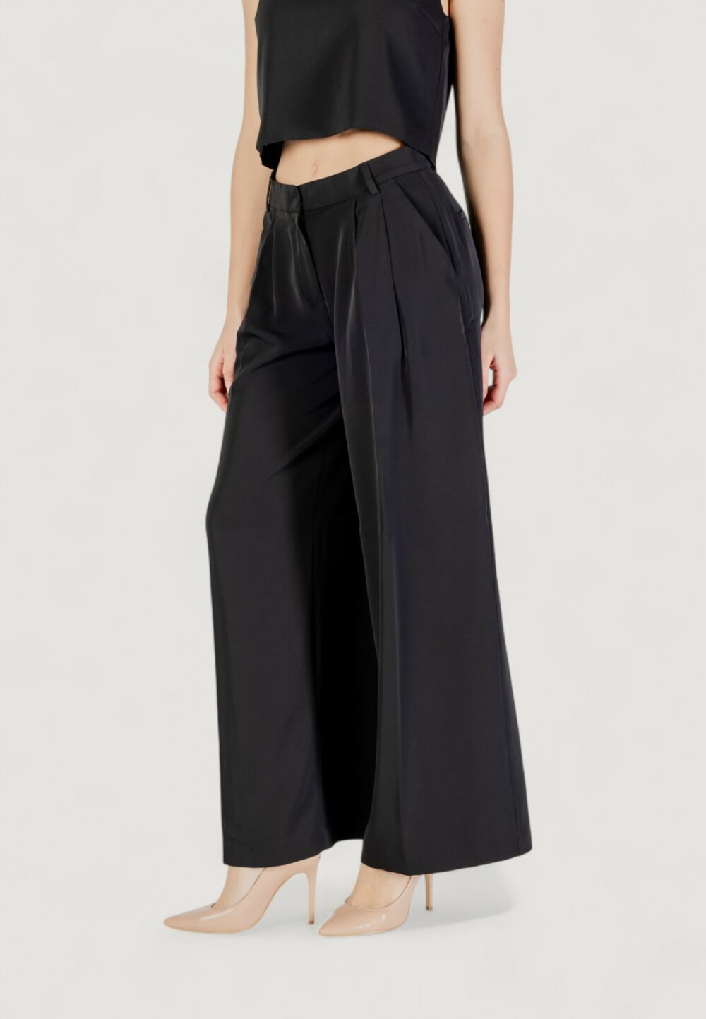 Pantaloni a palazzo Only onlmarie life mw wide pant tlr Nero - Foto 3