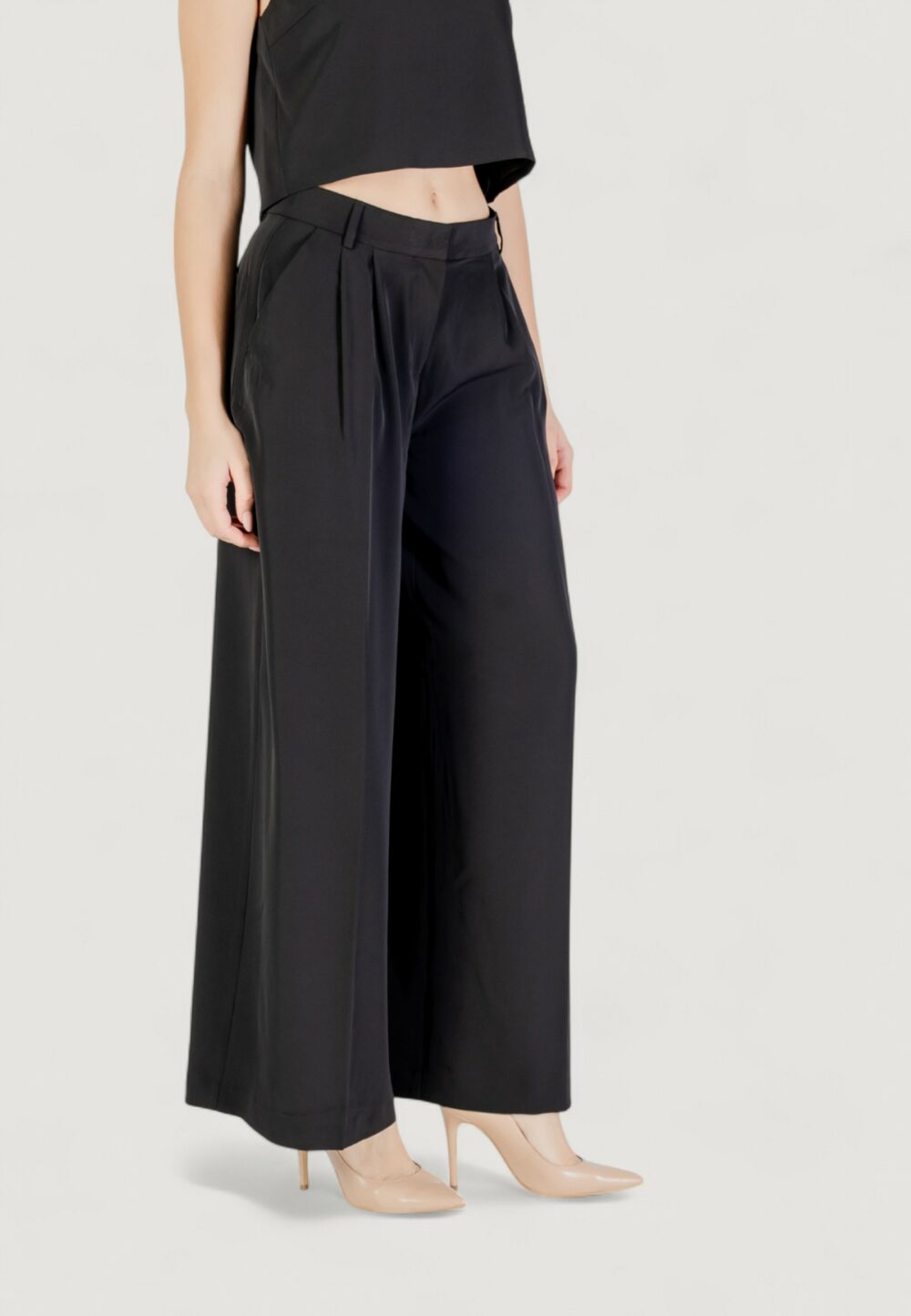 Pantaloni a palazzo Only onlmarie life mw wide pant tlr Nero - Foto 4