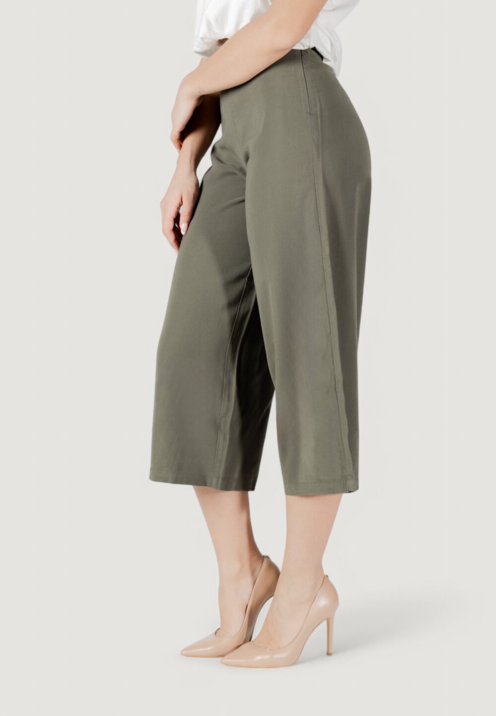 Pantaloni a palazzo Only onlaris life long culotte pant cc wvn Verde Oliva - Foto 2
