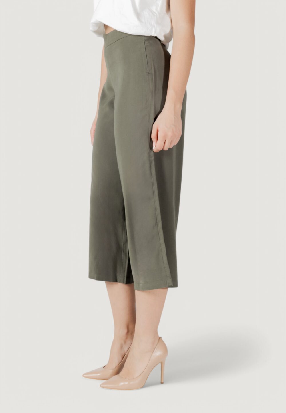 Pantaloni a palazzo Only onlaris life long culotte pant cc wvn Verde Oliva - Foto 5