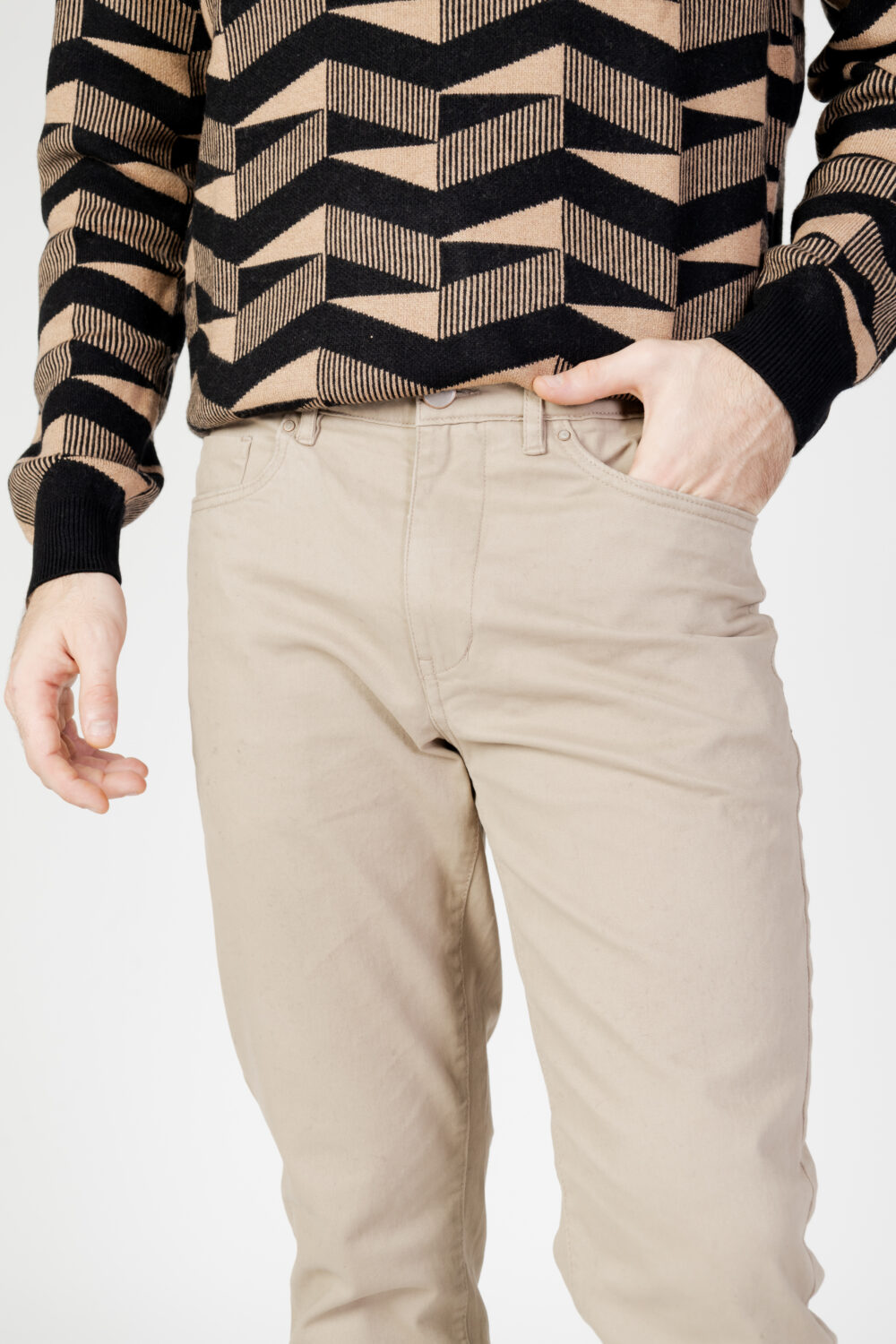 Pantaloni Borghese 3wpaz3 tw31 Beige chiaro - Foto 4