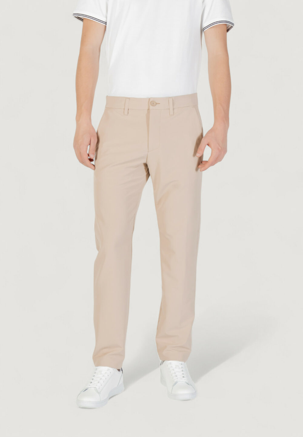Pantaloni slim Boss t_commuter-slim 10268853 01 Beige - Foto 8