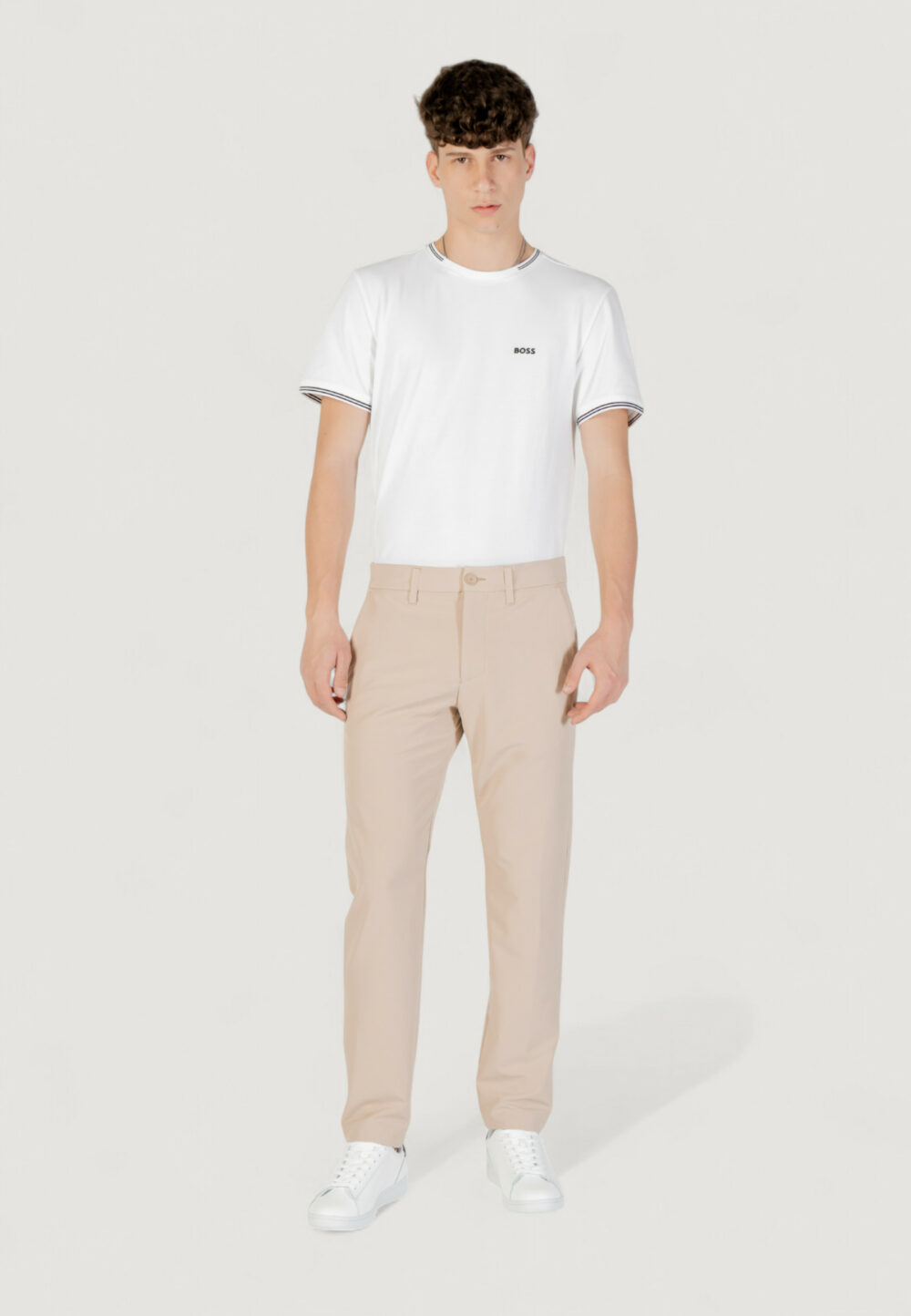 Pantaloni slim Boss t_commuter-slim 10268853 01 Beige - Foto 6