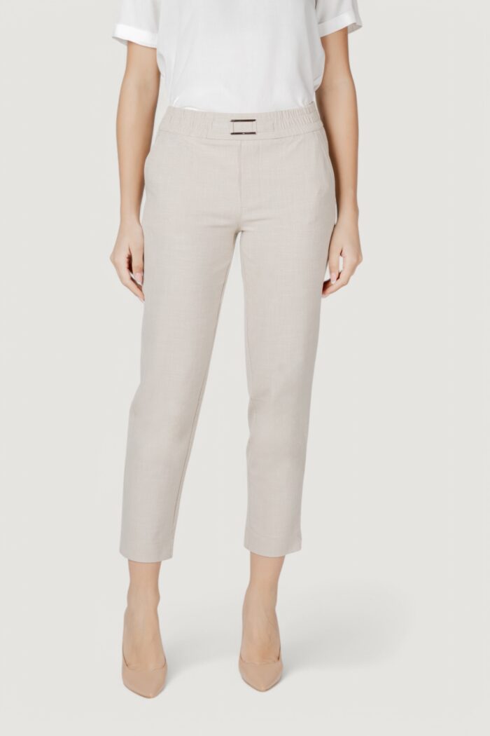 Pantaloni regular Street One ltd qr bonny buckle mela Beige chiaro