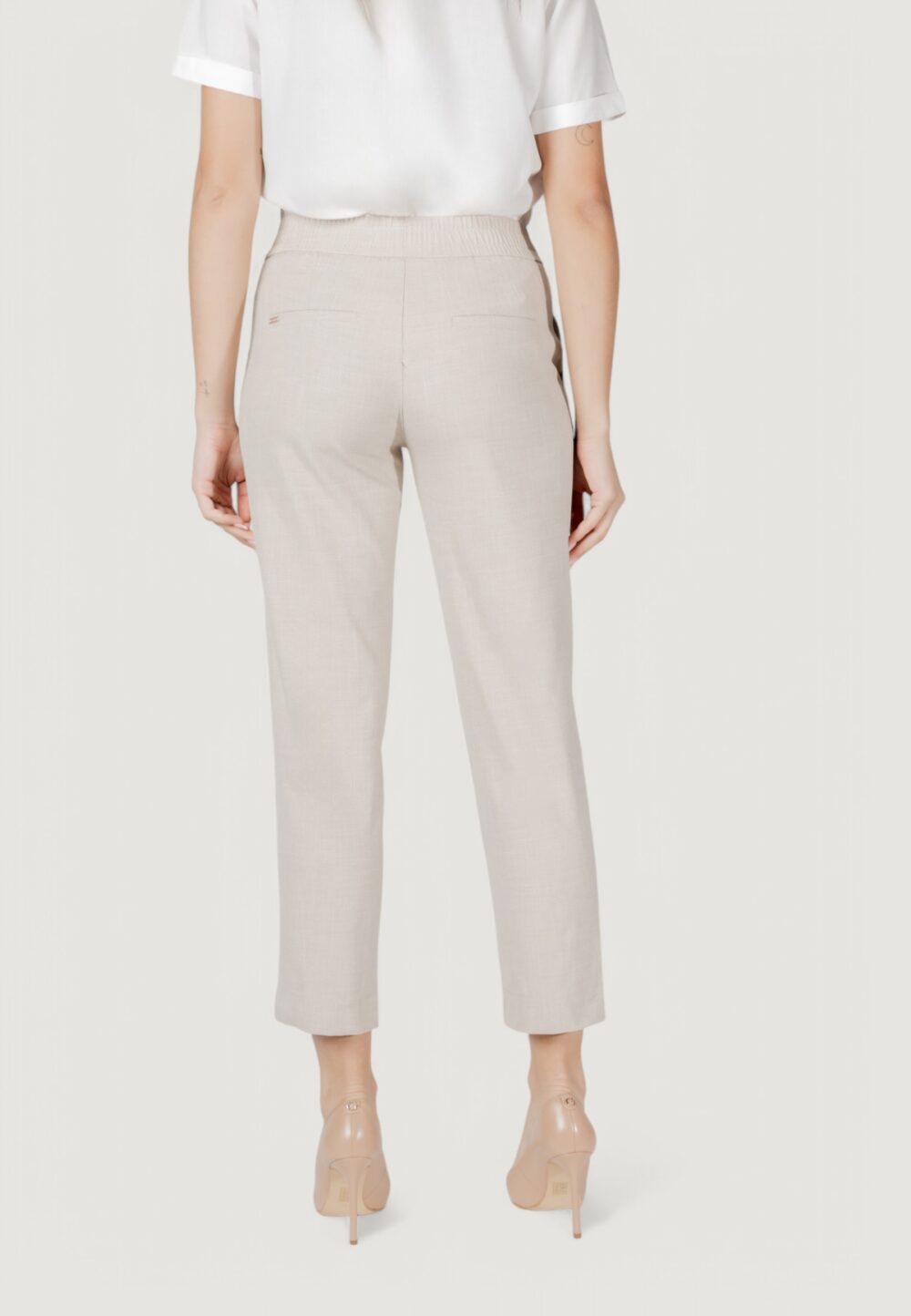 Pantaloni regular Street One ltd qr bonny buckle mela Beige chiaro - Foto 4