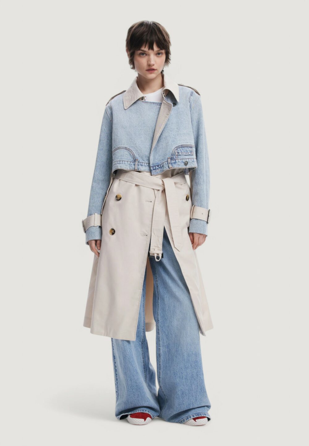 Trench Desigual chaq_memphis Denim chiaro - Foto 1