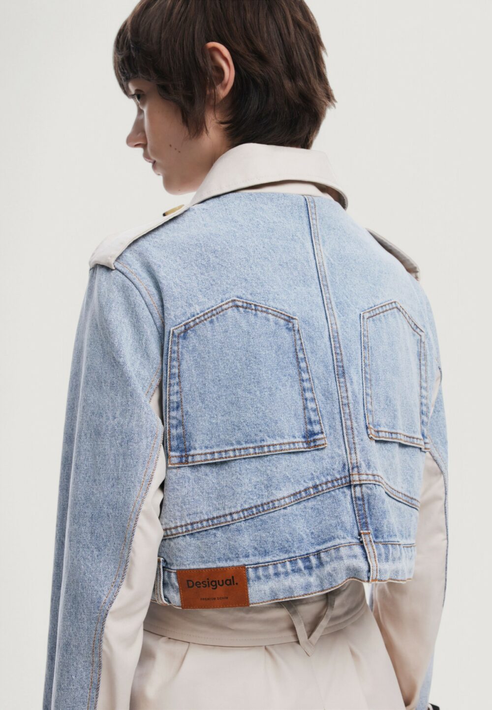 Trench Desigual chaq_memphis Denim chiaro - Foto 5