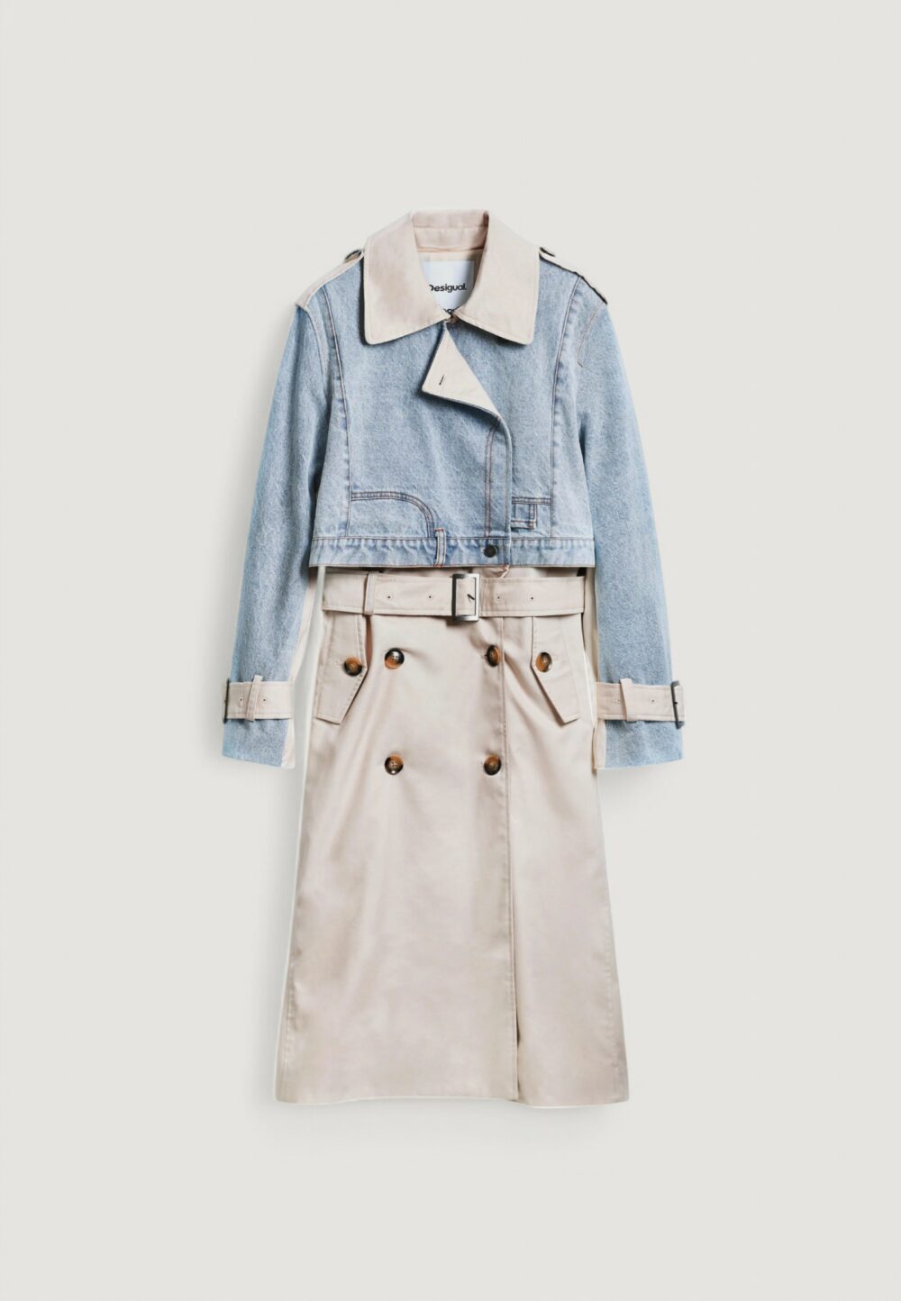 Trench Desigual chaq_memphis Denim chiaro - Foto 6