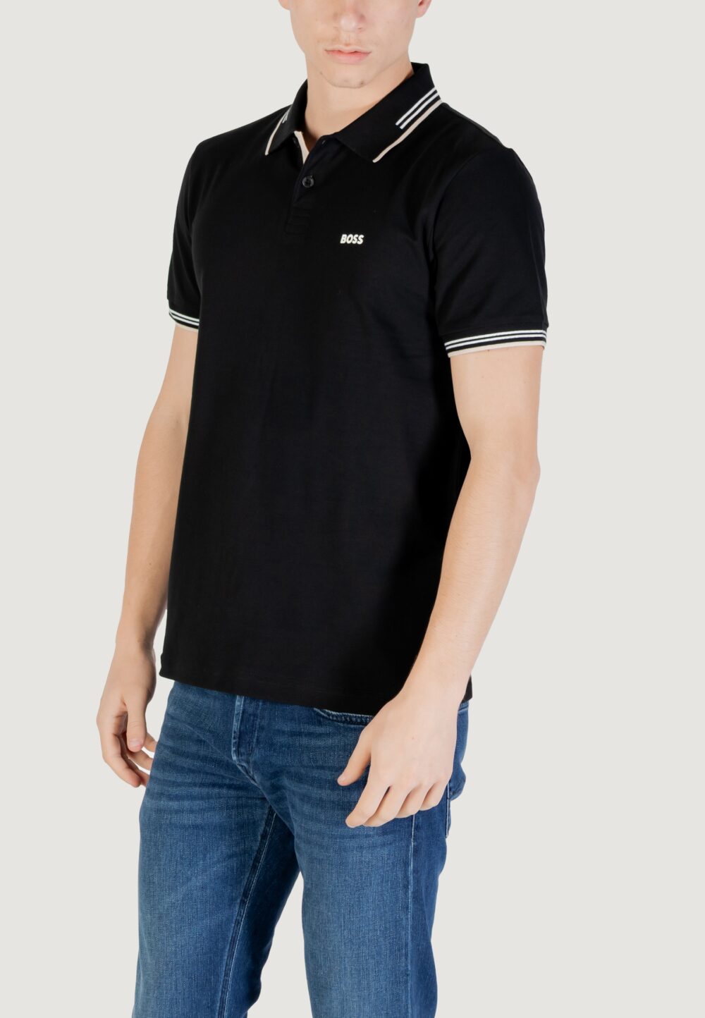 Polo manica corta Boss paul 10255848 01 Nero - Foto 4