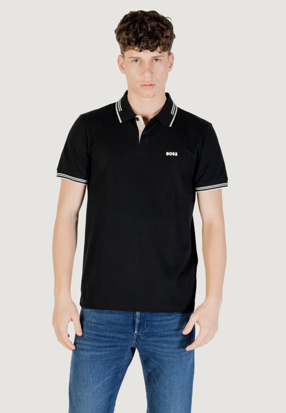 Polo manica corta Boss paul 10255848 01 Nero - Foto 6