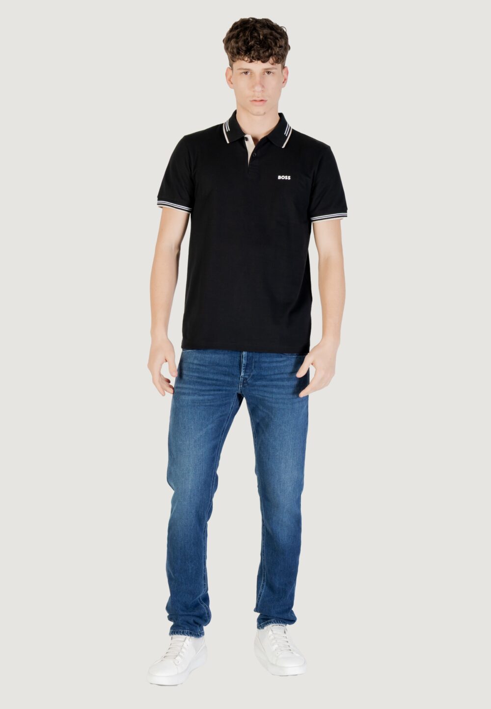 Polo manica corta Boss paul 10255848 01 Nero - Foto 7