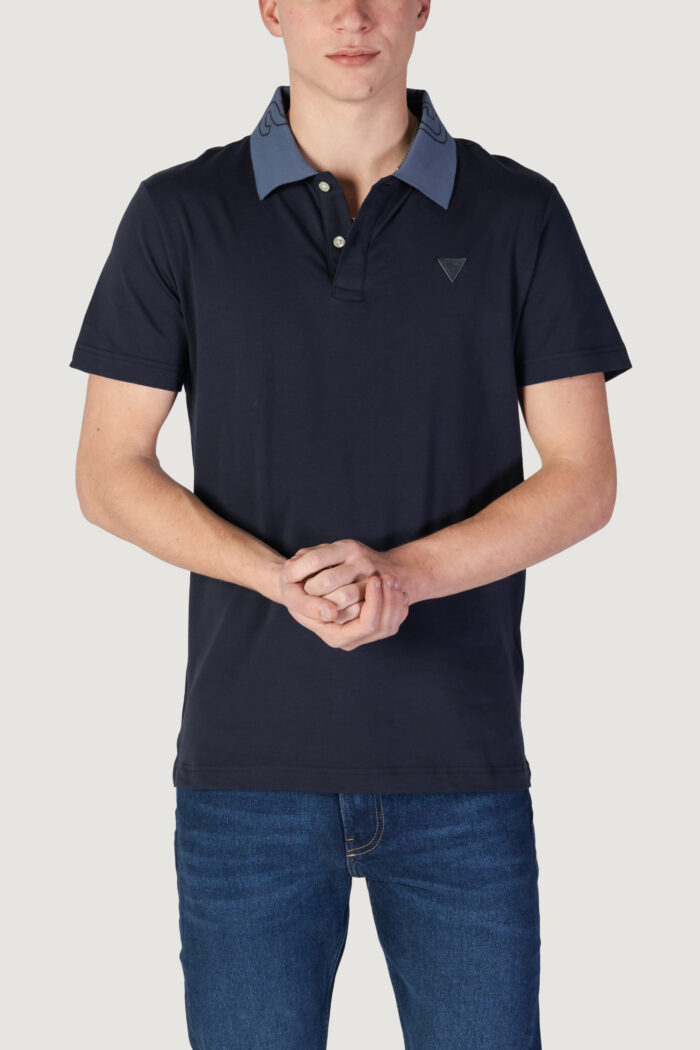 Polo manica corta Guess nolan ss Blu