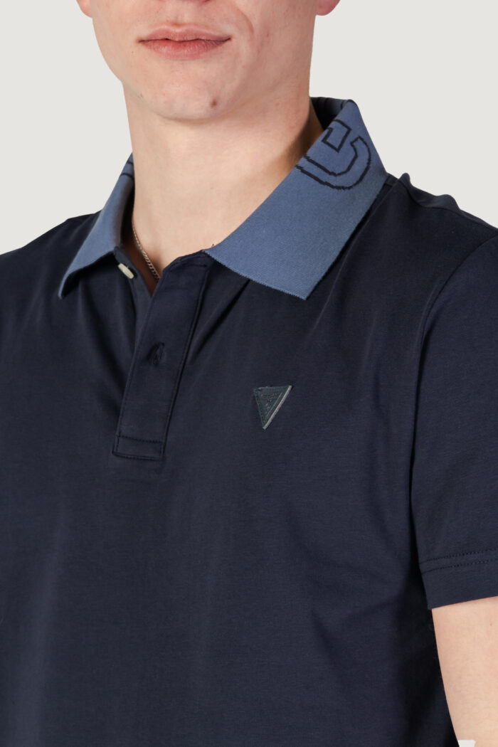 Polo manica corta Guess nolan ss Blu