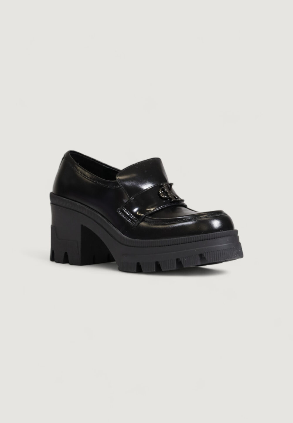Scarpe con tacco Calvin Klein chunky heeled loafer - imballo originale danneggiato - prodotto integro Nero - Foto 2