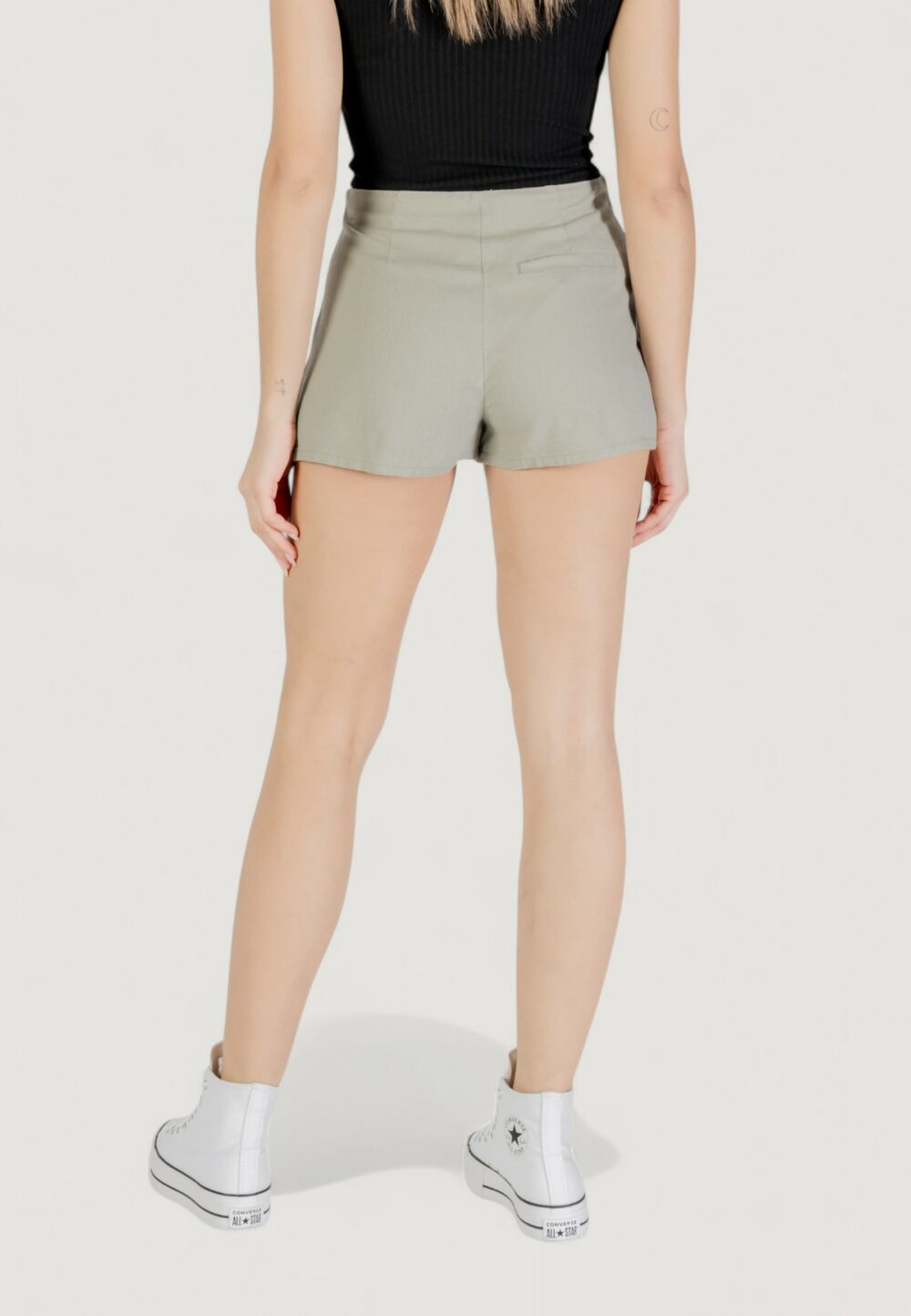 Shorts Only onlcaro hw linen bl skort cc pnt VERDE SALVIA - Foto 4