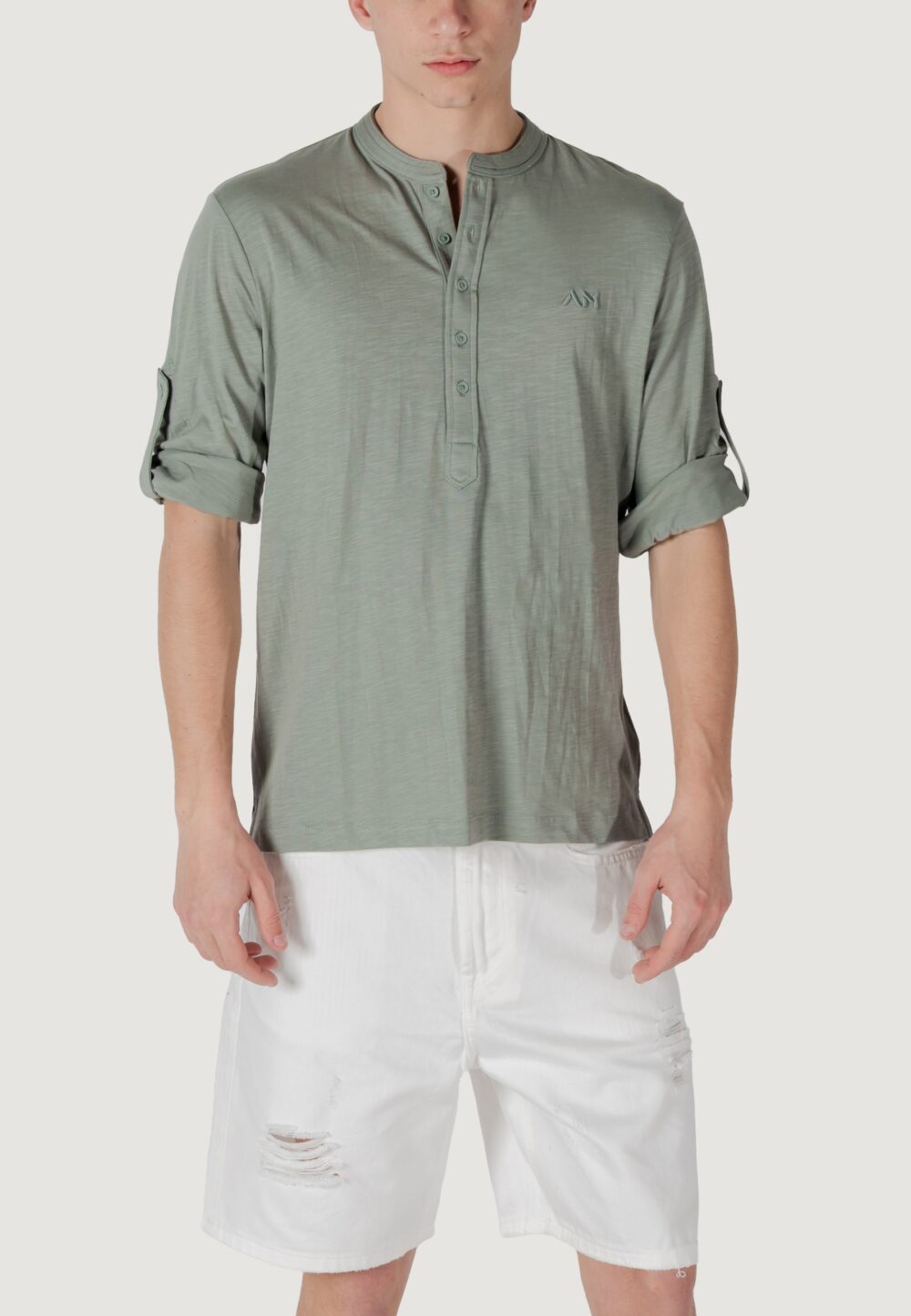 T-shirt Antony Morato regular fit with embroidered logo Verde - Foto 1